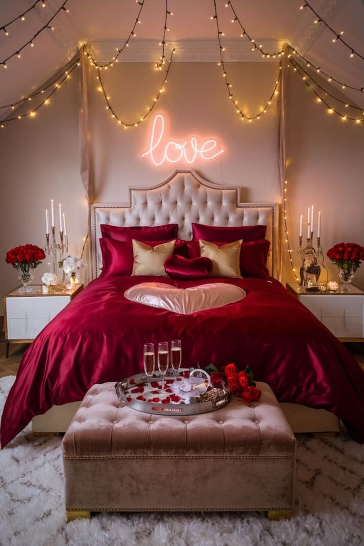 23 Date Night Bedroom Decor Hacks That Make Any Night Feel Special (DIY Ideas #11!) - 20. Romantic Movie Night Setup