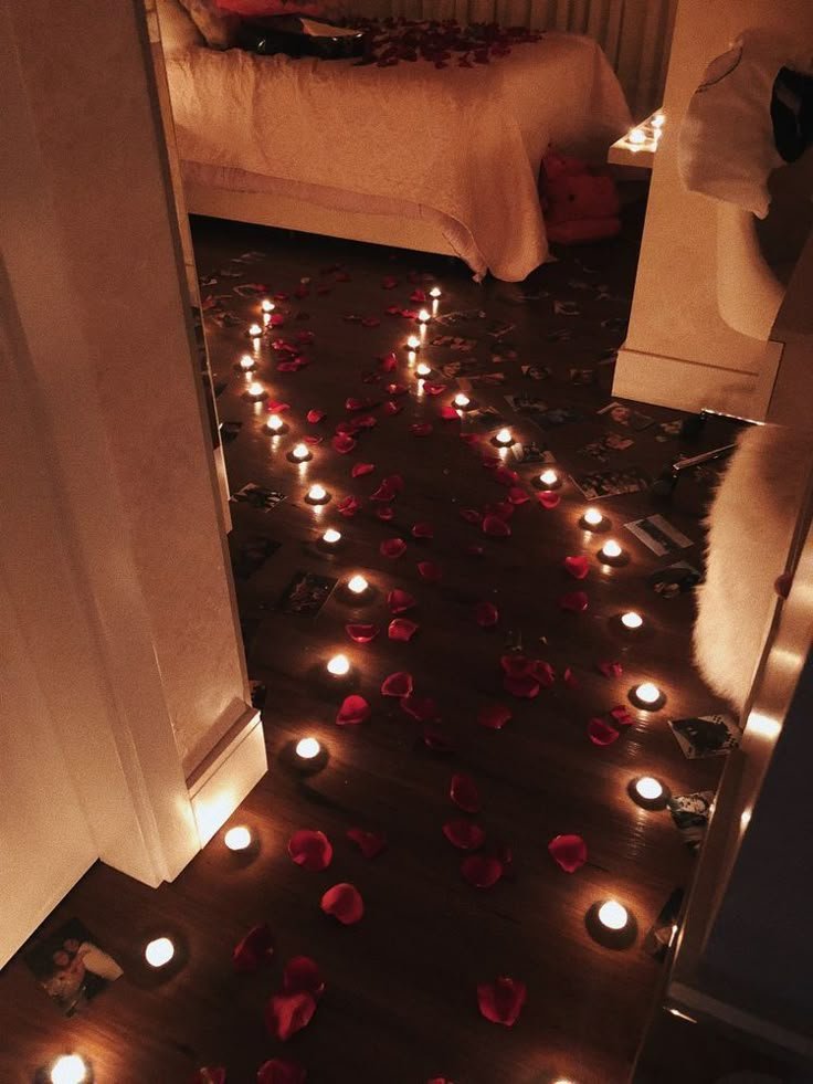 23 Date Night Bedroom Decor Hacks That Make Any Night Feel Special (DIY Ideas #11!) - 3. Petals and Candles Pathway