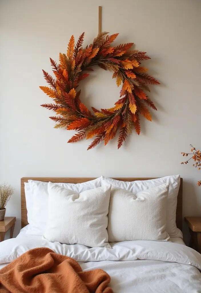 24 Fall Bedroom Decor Ideas That Transform Your Space Into a Cozy Autumn Oasis - 11. Seasonal Wreaths