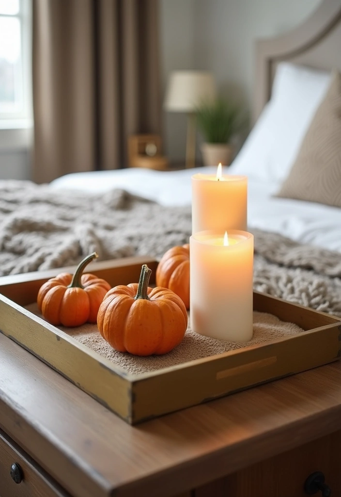 24 Fall Bedroom Decor Ideas That Transform Your Space Into a Cozy Autumn Oasis - 15. Seasonal Decorative Trays