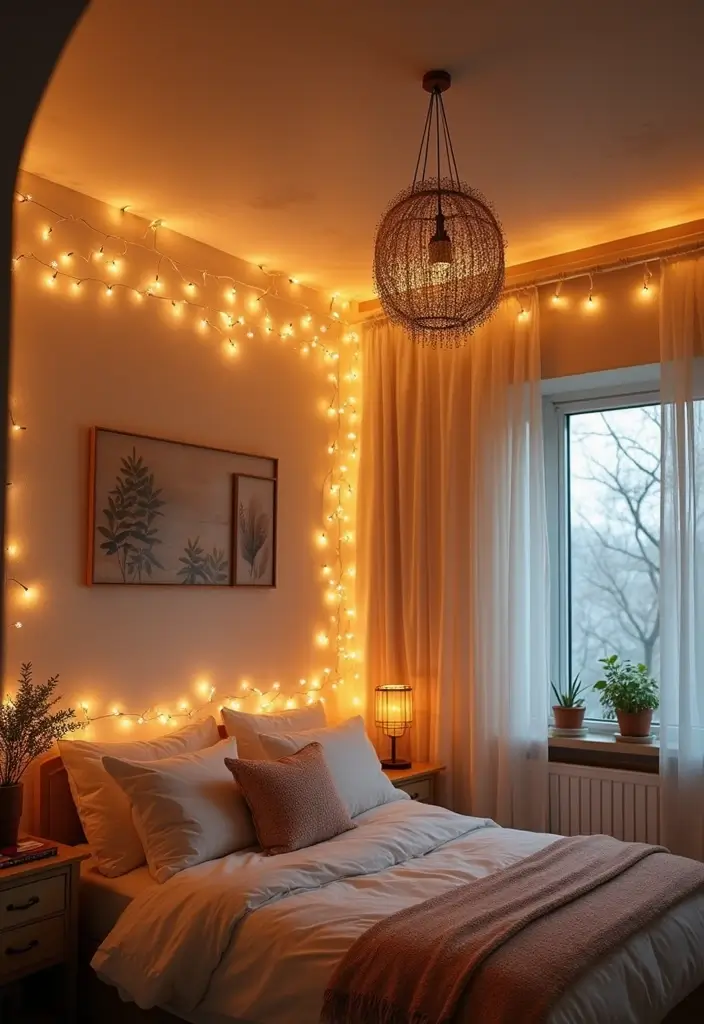 24 Fall Bedroom Decor Ideas That Transform Your Space Into a Cozy Autumn Oasis - 21. Statement Ceiling Decor