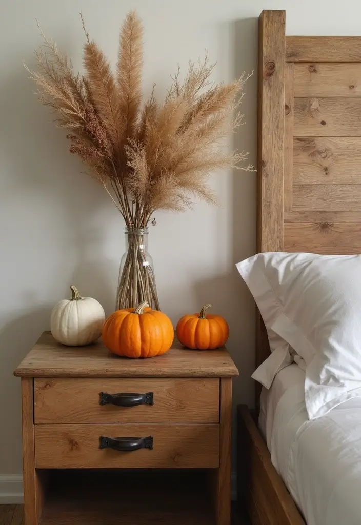 24 Fall Bedroom Decor Ideas That Transform Your Space Into a Cozy Autumn Oasis - 6. Rustic Nightstands