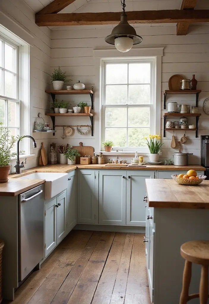 25 Aesthetic Kitchen Ideas That Will Make You Fall in Love with Cooking Again! - 1. Farmhouse Chic