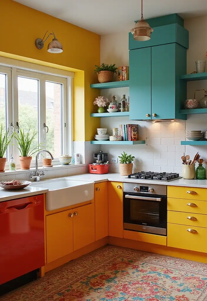 25 Aesthetic Kitchen Ideas That Will Make You Fall in Love with Cooking Again! - 10. Colorful Accents