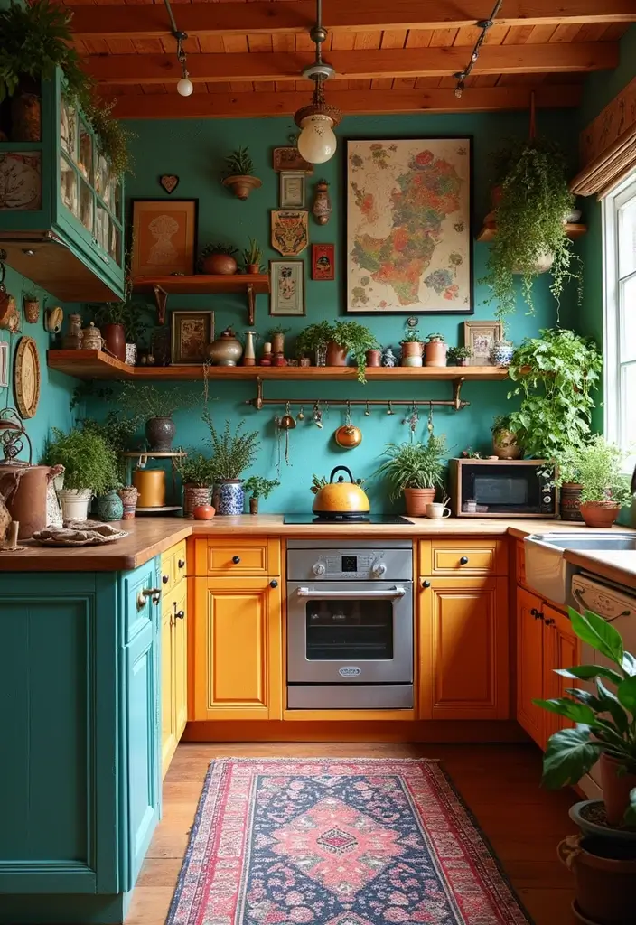 25 Aesthetic Kitchen Ideas That Will Make You Fall in Love with Cooking Again! - 12. Bohemian Delight