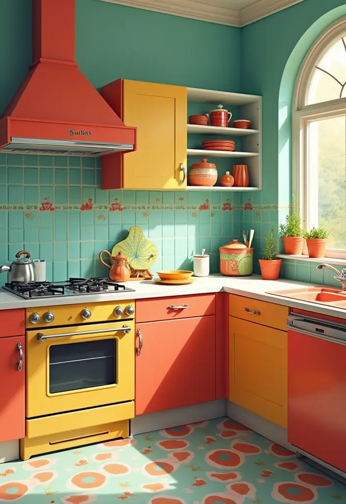 25 Aesthetic Kitchen Ideas That Will Make You Fall in Love with Cooking Again! - 5. Retro Revival