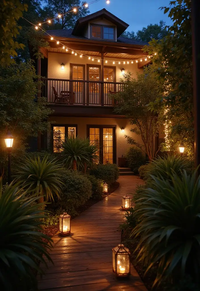 25 Balcony Gardening Ideas That Make Your Outdoor Space Feel Like a Mini Oasis - 14. Outdoor Lighting Magic
