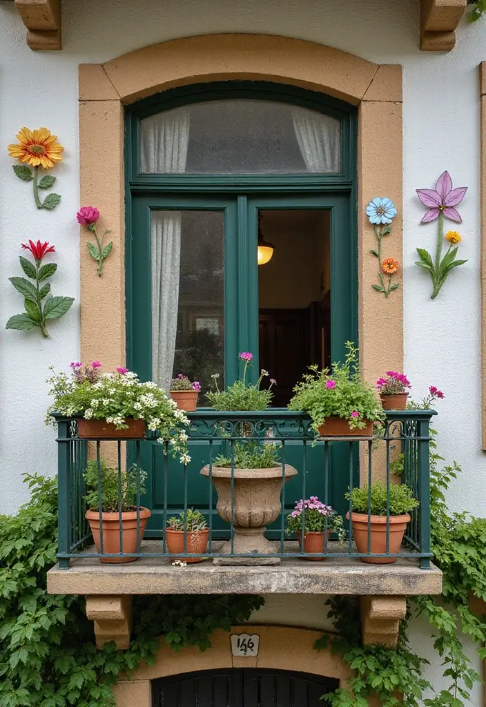 25 Balcony Gardening Ideas That Make Your Outdoor Space Feel Like a Mini Oasis - 20. Garden Themed Artwork