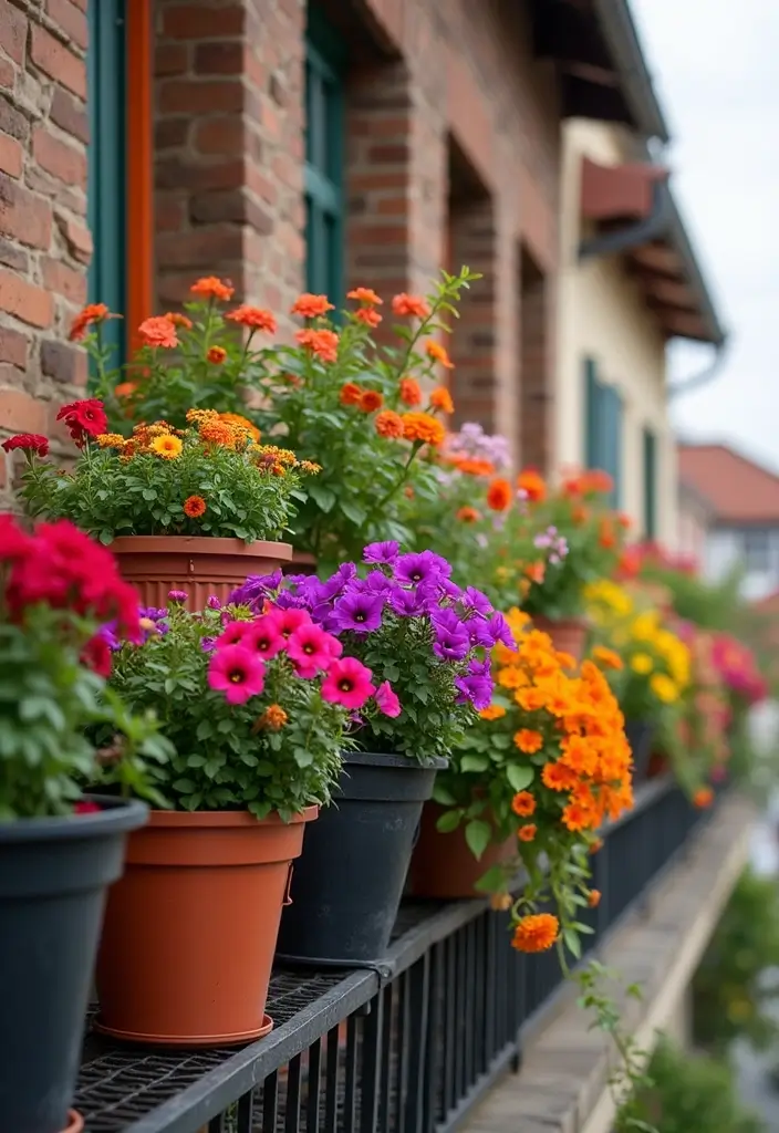 25 Balcony Gardening Ideas That Make Your Outdoor Space Feel Like a Mini Oasis - 4. Flowering Paradise