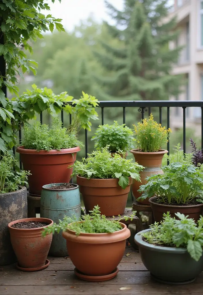 25 Balcony Gardening Ideas That Make Your Outdoor Space Feel Like a Mini Oasis - 5. Container Gardening Creativity