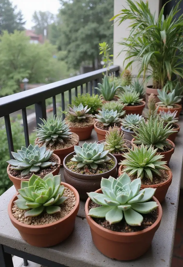 25 Balcony Gardening Ideas That Make Your Outdoor Space Feel Like a Mini Oasis - 9. Succulent Showcase