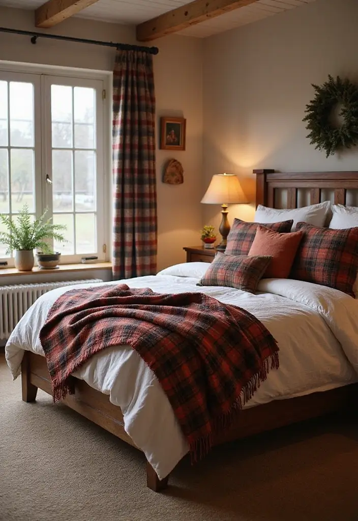 25 Cozy Fall Bedroom Decor Ideas That'll Transform Your Space Overnight - 16. Plaid Patterns