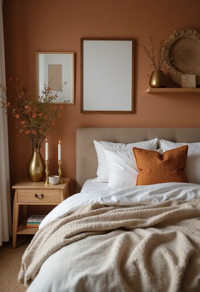 25 Cozy Fall Bedroom Decor Ideas That'll Transform Your Space Overnight - 21. A Touch of Metallics