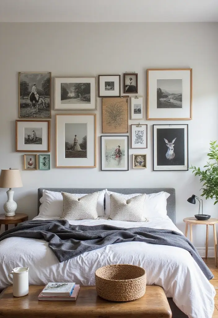 25 Dreamy Master Bedroom Decor Makeovers That Cost Less Than $300 (You Won't Believe #7!) - 11. Artistic Gallery Wall