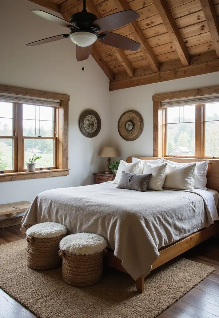 25 Dreamy Master Bedroom Decor Makeovers That Cost Less Than $300 (You Won't Believe #7!) - 15. Rustic Farmhouse Flair