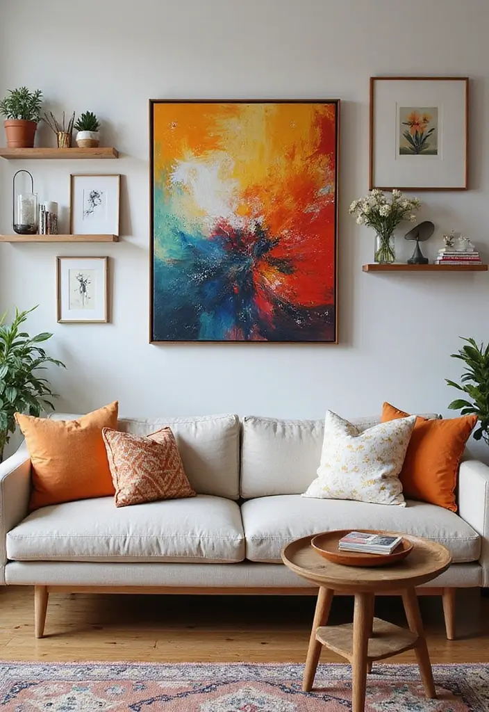 25 Living Room Accessories Decor Ideas That’ll Make Your Space Unforgettable! - 1. Statement Art Pieces