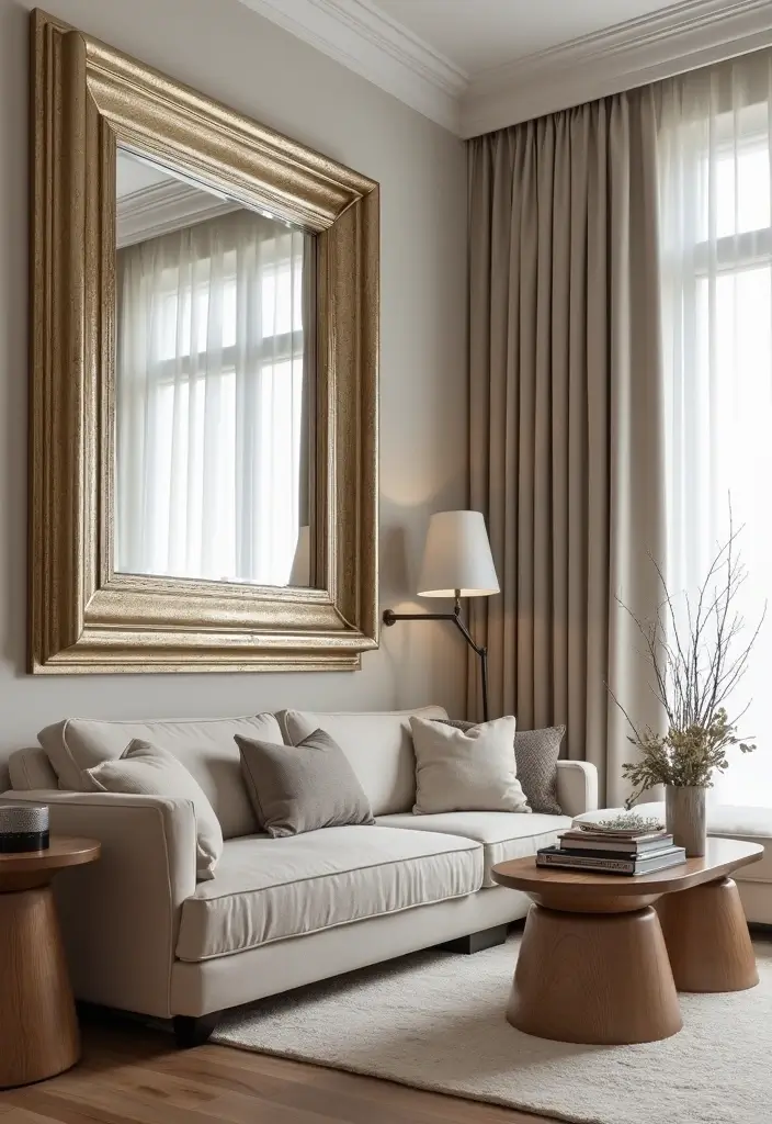 25 Living Room Accessories Decor Ideas That’ll Make Your Space Unforgettable! - 11. Wall Mirrors