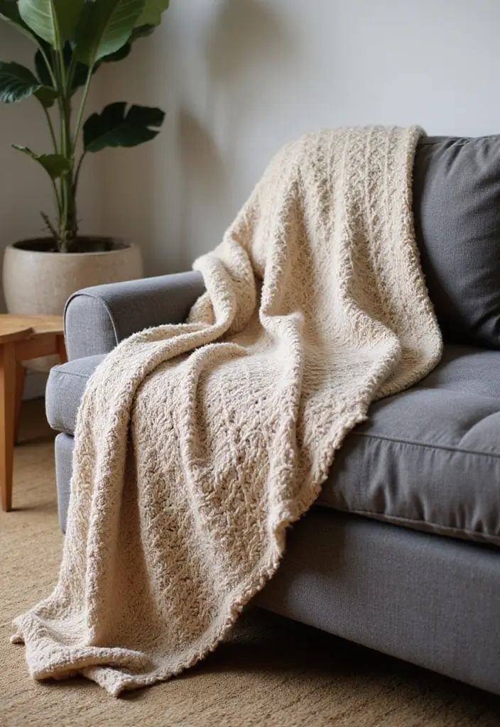 25 Living Room Accessories Decor Ideas That’ll Make Your Space Unforgettable! - 20. Soft Accent Blankets