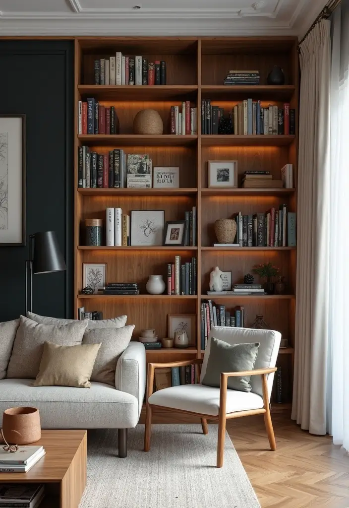 25 Living Room Accessories Decor Ideas That’ll Make Your Space Unforgettable! - 6. Stylish Bookshelves