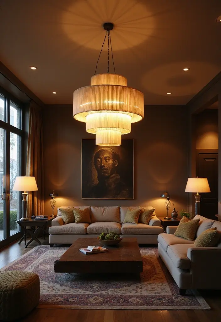 25 Living Room Accessories Decor Ideas That’ll Make Your Space Unforgettable! - 8. Statement Lighting Fixtures
