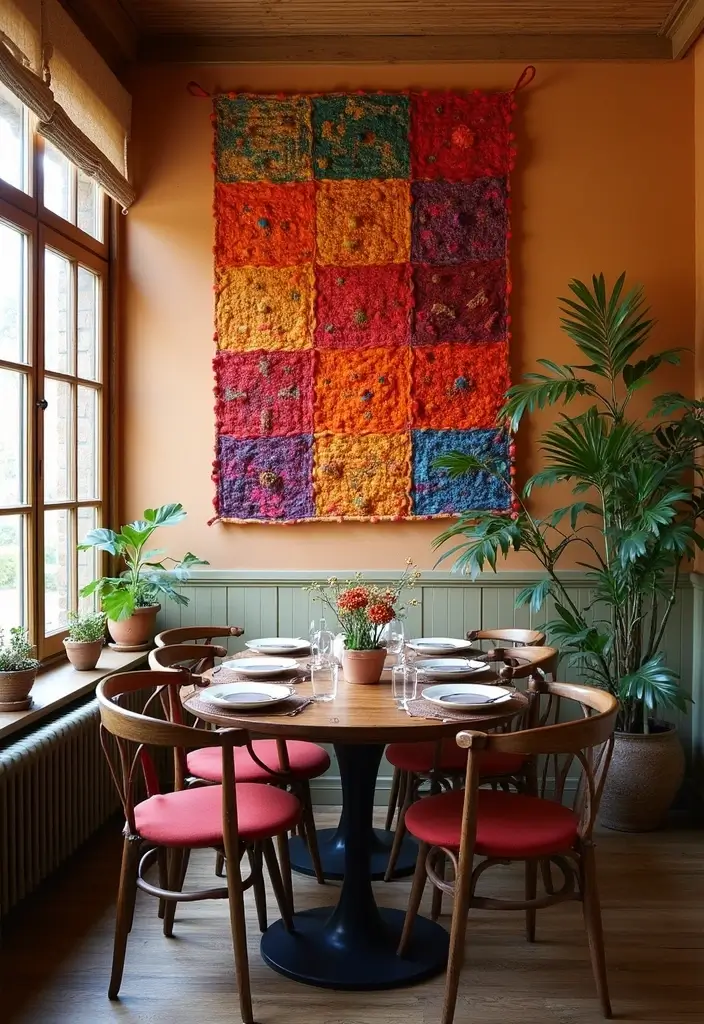 25 Stunning Dining Room Wall Decor Ideas That Transform Your Space Overnight (You Won't Believe #3!) - 12. Colorful Fabrics