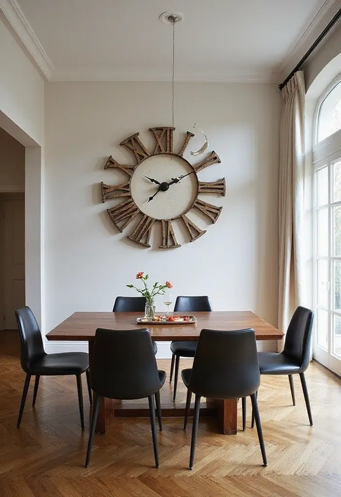 25 Stunning Dining Room Wall Decor Ideas That Transform Your Space Overnight (You Won't Believe #3!) - 24. Statement Wall Clock