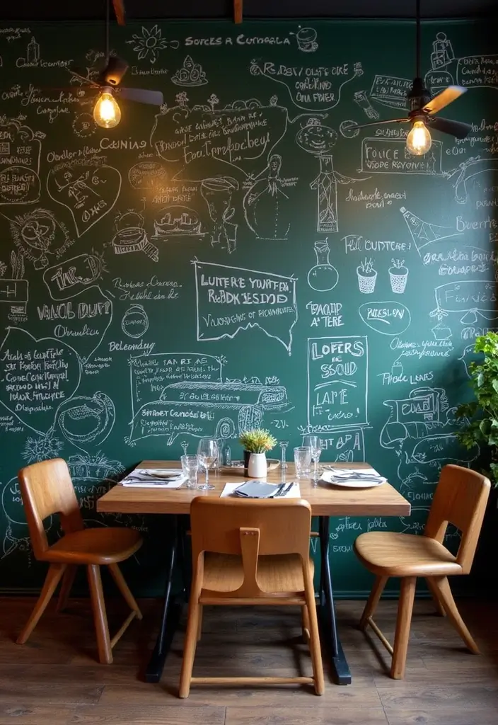 25 Stunning Dining Room Wall Decor Ideas That Will Wow Your Guests! - 11. Chalkboard Wall