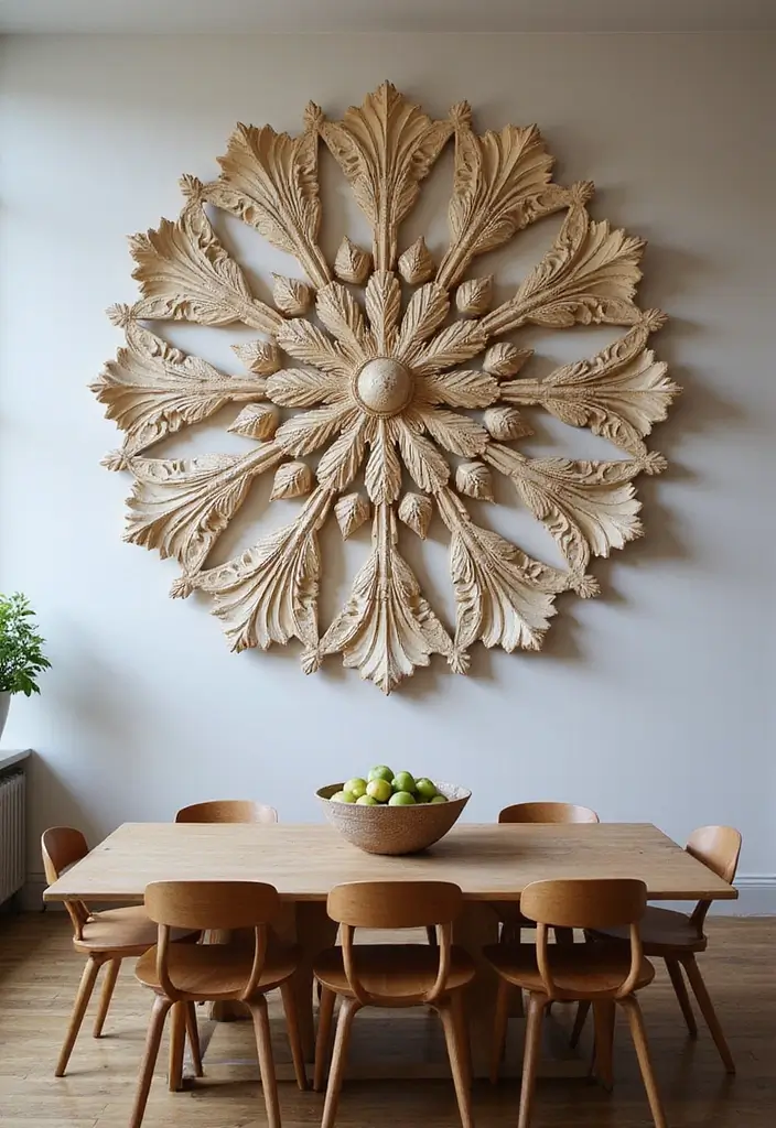 25 Stunning Dining Room Wall Decor Ideas That Will Wow Your Guests! - 19. Sculptural Wall Art
