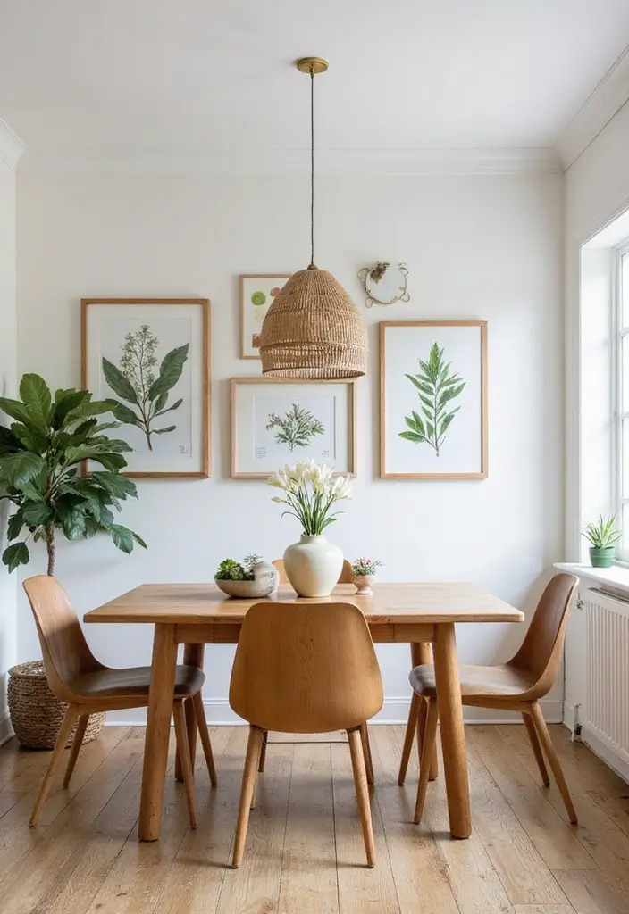 25 Stunning Dining Room Wall Decor Ideas That Will Wow Your Guests! - 22. Nature-Inspired Decor