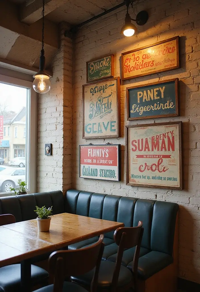 25 Stunning Dining Room Wall Decor Ideas That Will Wow Your Guests! - 23. Retro Style Signs