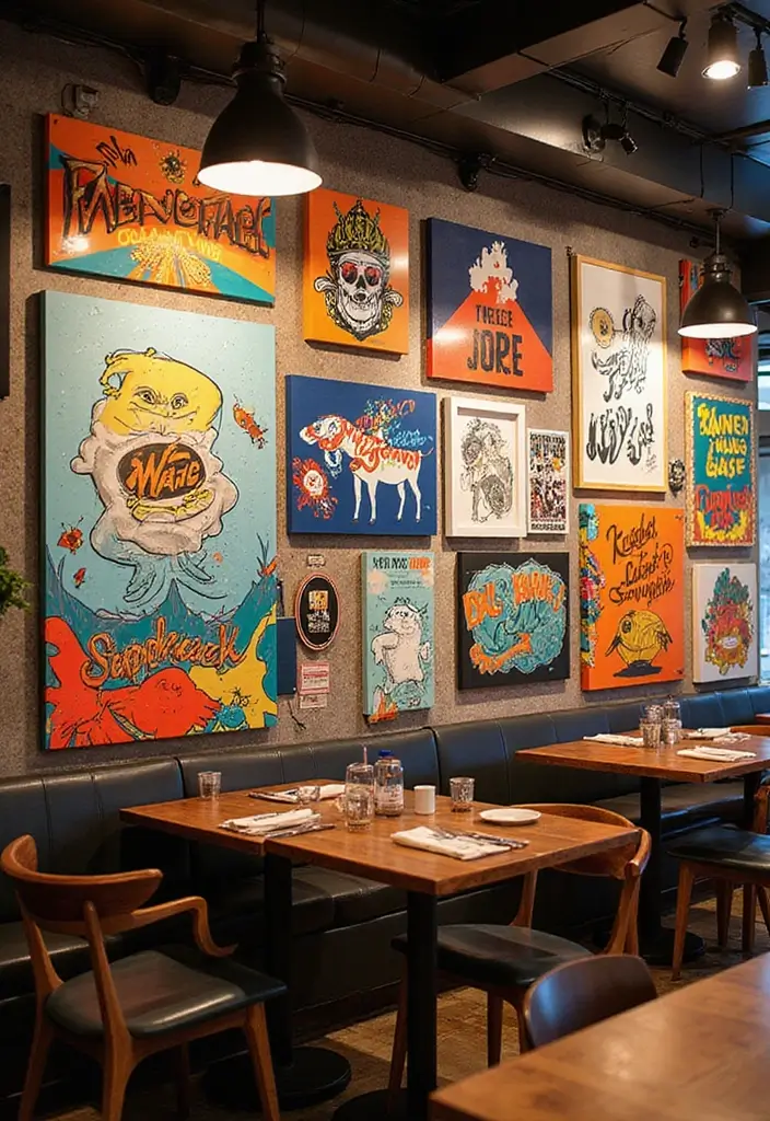 25 Stunning Dining Room Wall Decor Ideas That Will Wow Your Guests! - 25. Funky Wall Art