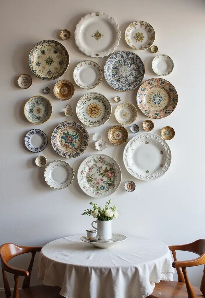 25 Stunning Dining Room Wall Decor Ideas That Will Wow Your Guests! - 7. Decorative Plates Display