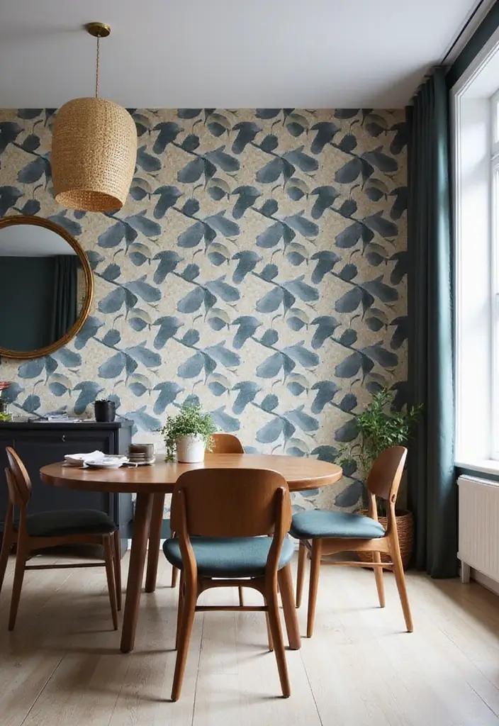 25 Stunning Dining Room Wall Decor Ideas That Will Wow Your Guests! - 8. Bold Wallpaper