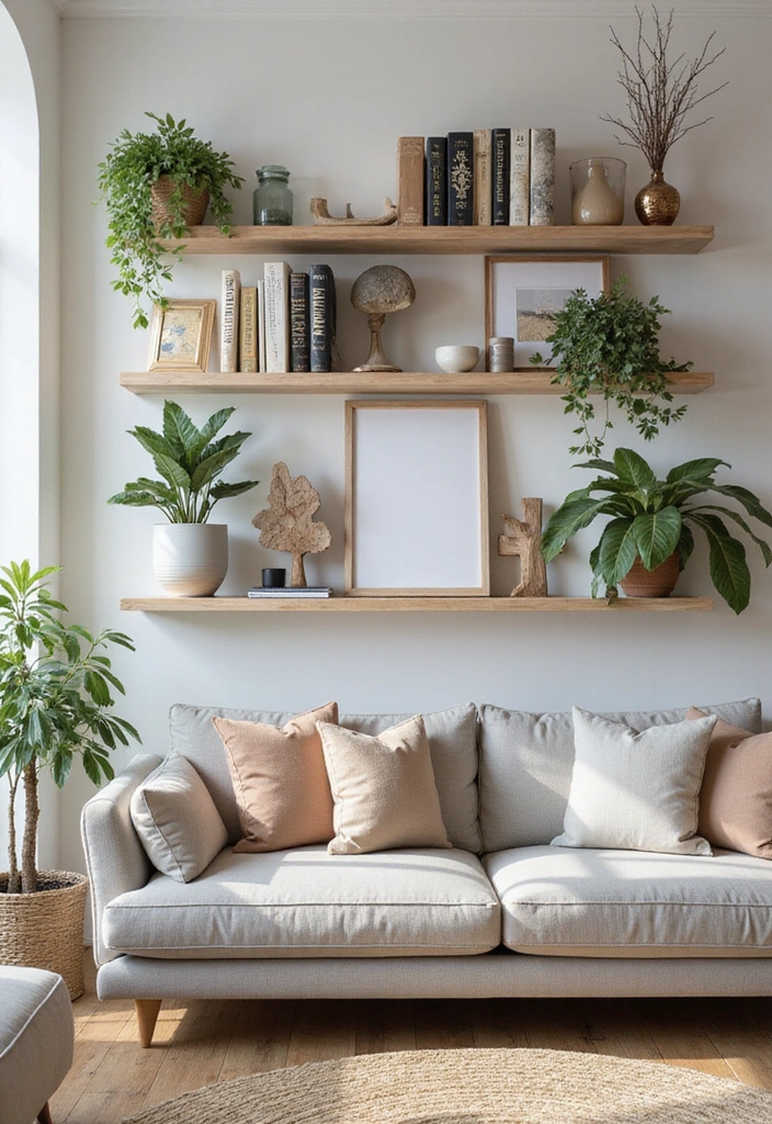 25 Stunning House Decor Ideas That'll Transform Your Aesthetic Living Room! - 10. Artistic Shelving