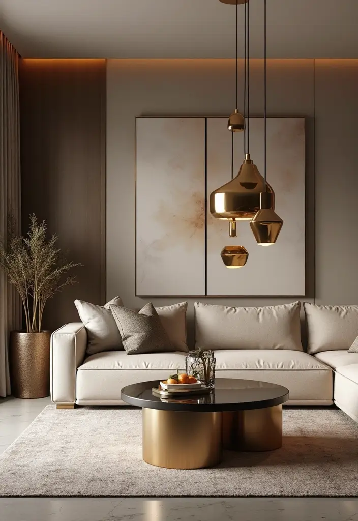 25 Stunning House Decor Ideas That'll Transform Your Aesthetic Living Room! - 19. Add a Touch of Glam