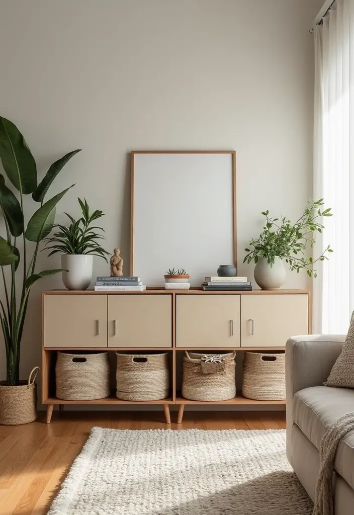 25 Stunning House Decor Ideas That'll Transform Your Aesthetic Living Room! - 22. Chic Storage Solutions