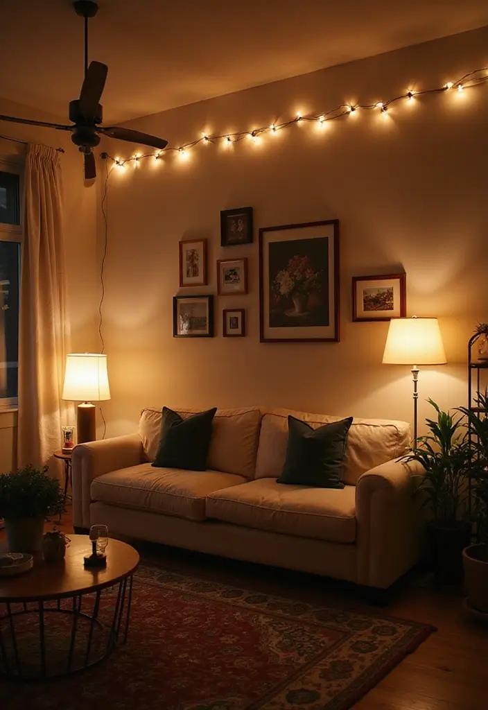 25 Stunning House Decor Ideas That'll Transform Your Aesthetic Living Room! - 4. Play with Lighting