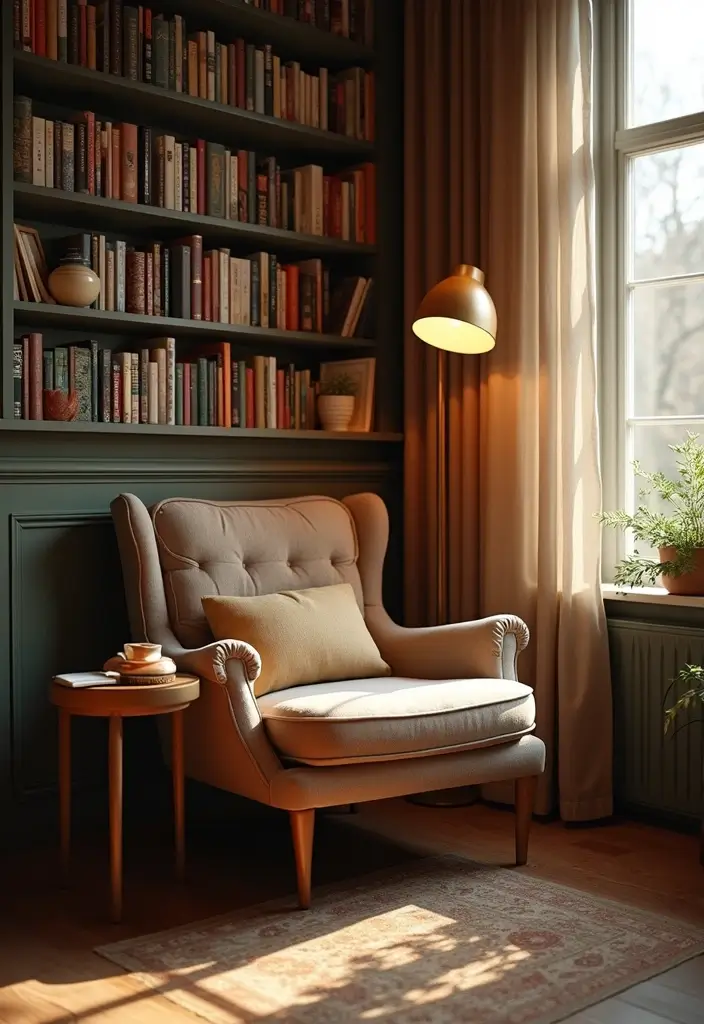 25 Stunning House Decor Ideas That'll Transform Your Aesthetic Living Room! - 6. Create a Cozy Reading Nook