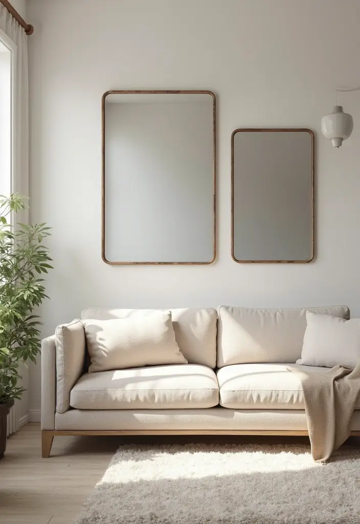 25 Stunning House Decor Ideas That'll Transform Your Aesthetic Living Room! - 9. Incorporate Mirrors