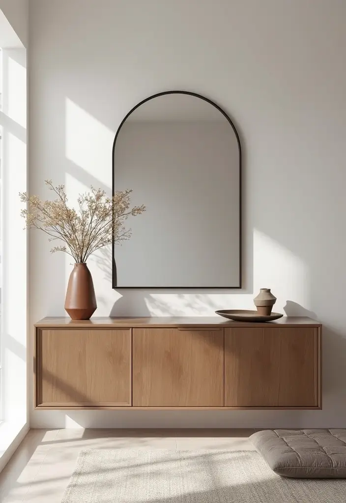 25 Stunning Living Room Cabinet Arrangement Ideas That Will Transform Your Space! - 16. Floating Console Cabinet