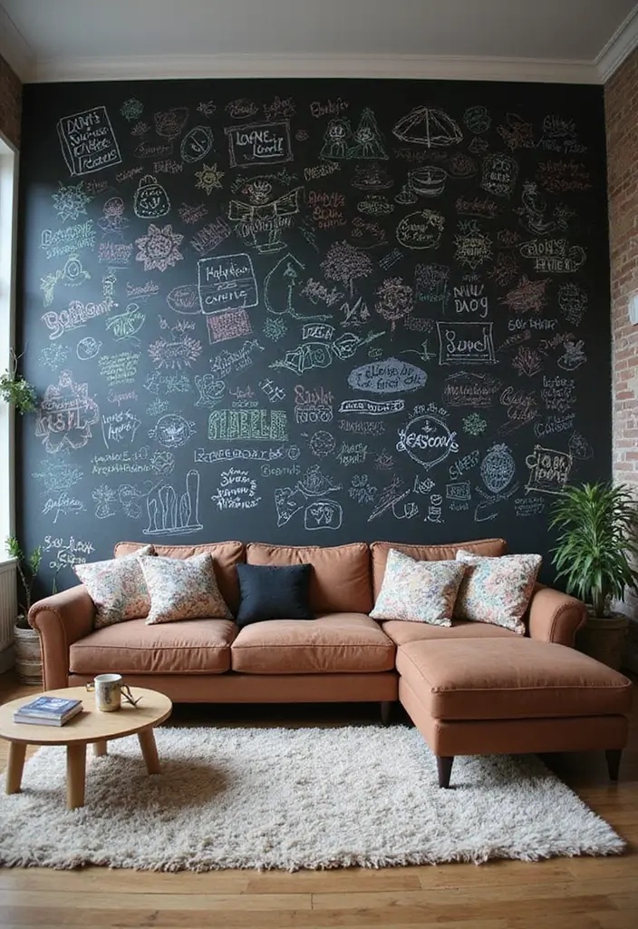 25 Stunning Living Room Wall Decor Ideas That Will Leave You Inspired (You Won't Believe #18!) - 15. Chalkboard Paint