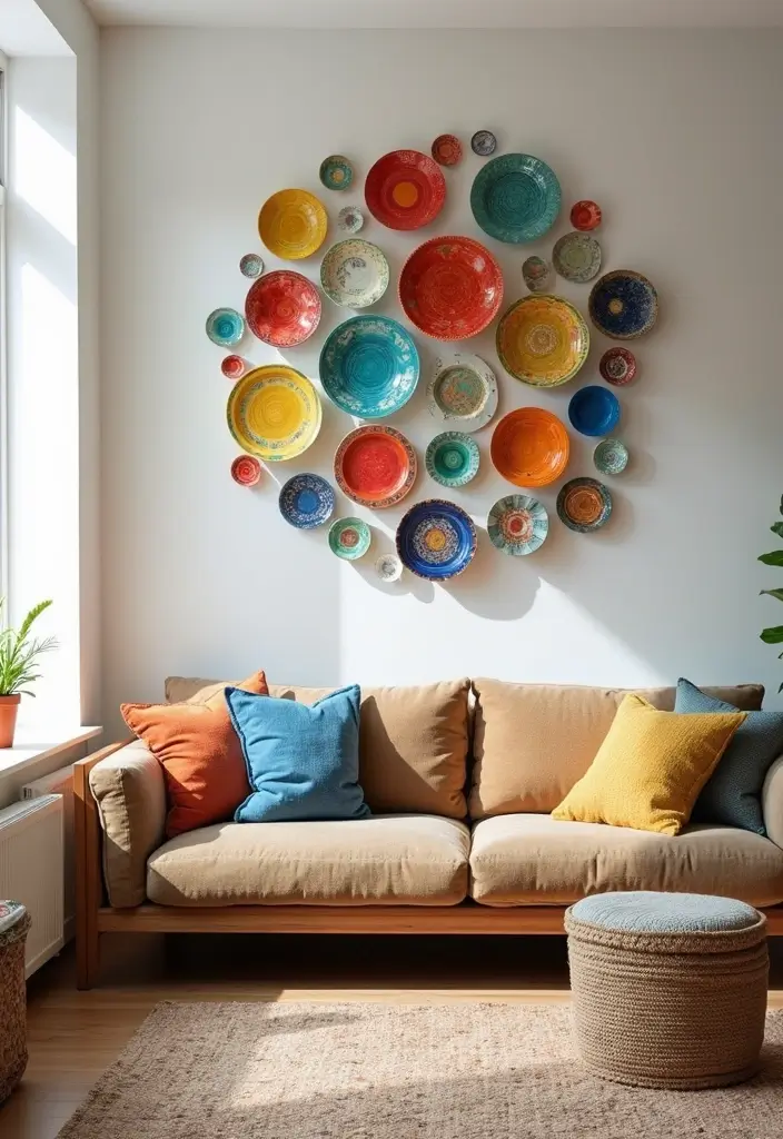 25 Stunning Living Room Wall Decor Ideas That Will Leave You Inspired (You Won't Believe #18!) - 19. Decorative Plates