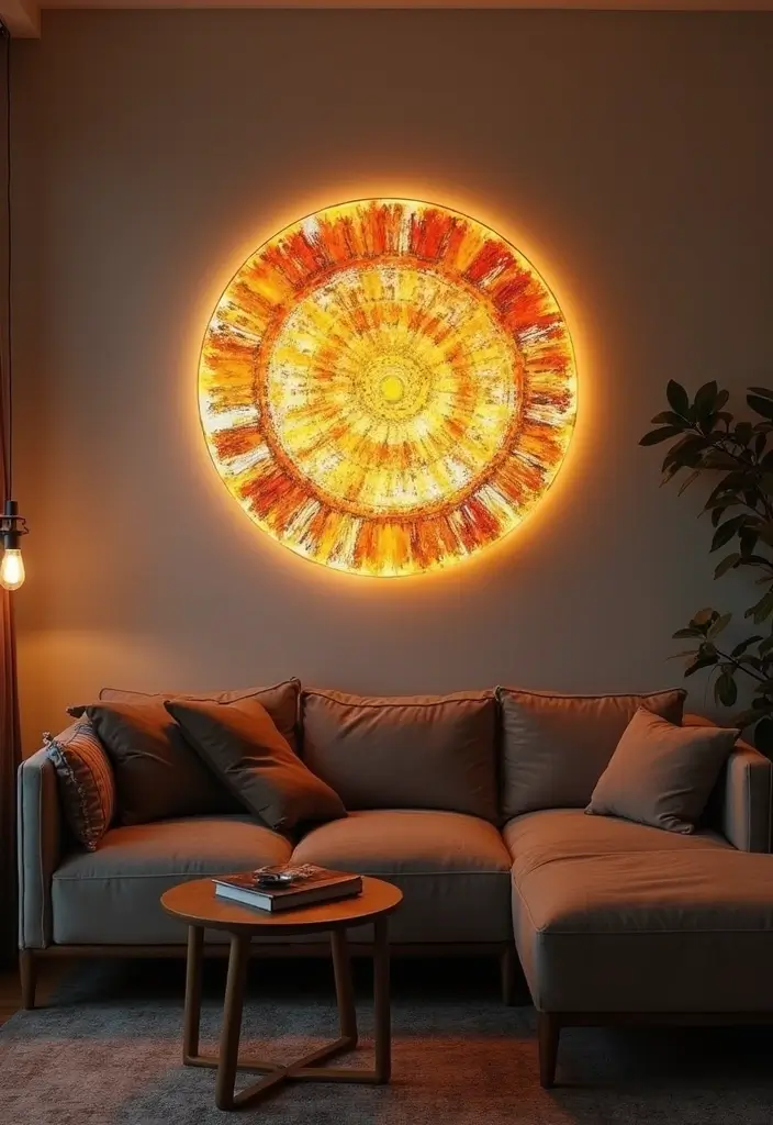 25 Stunning Living Room Wall Decor Ideas That Will Leave You Inspired (You Won't Believe #18!) - 20. Lighted Wall Art