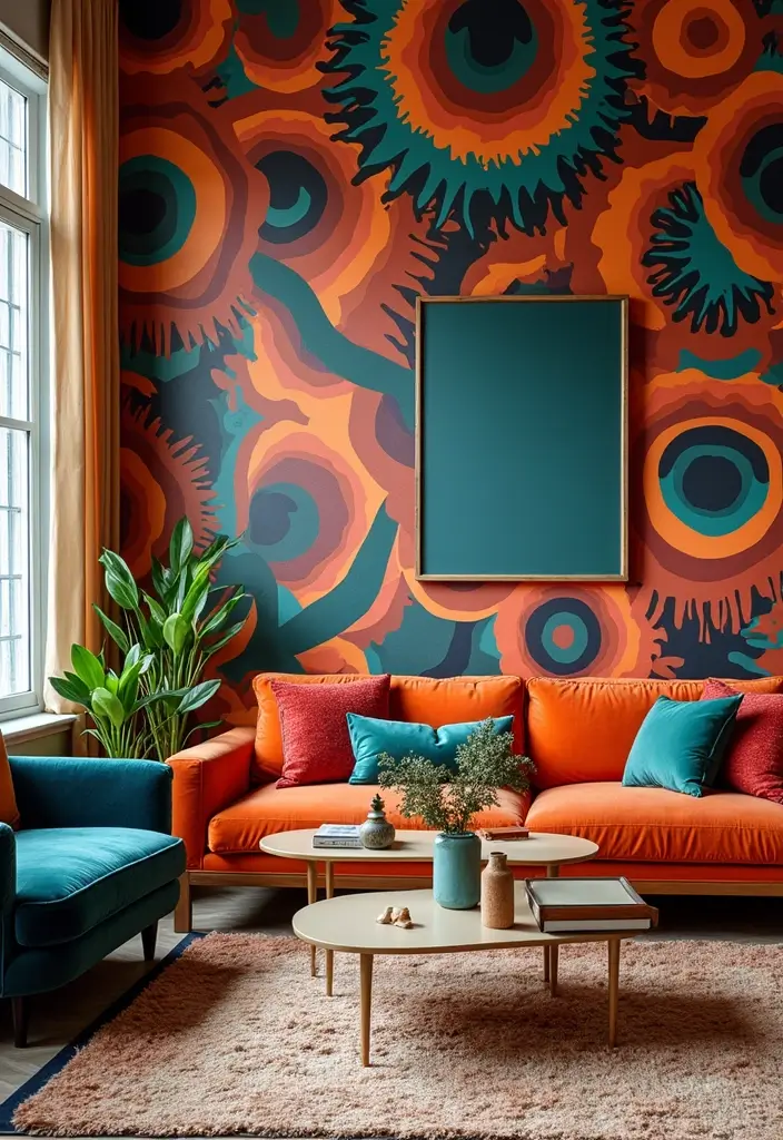 25 Stunning Living Room Wall Decor Ideas That Will Leave You Inspired (You Won't Believe #18!) - 6. Bold Wallpaper