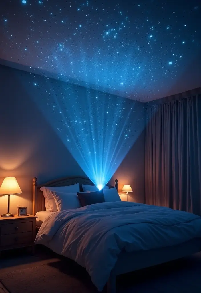 30 Romantic Bedroom Ideas for the Perfect Date Night (Your Partner Will Love #7!) - 13. Starry Sky Projector