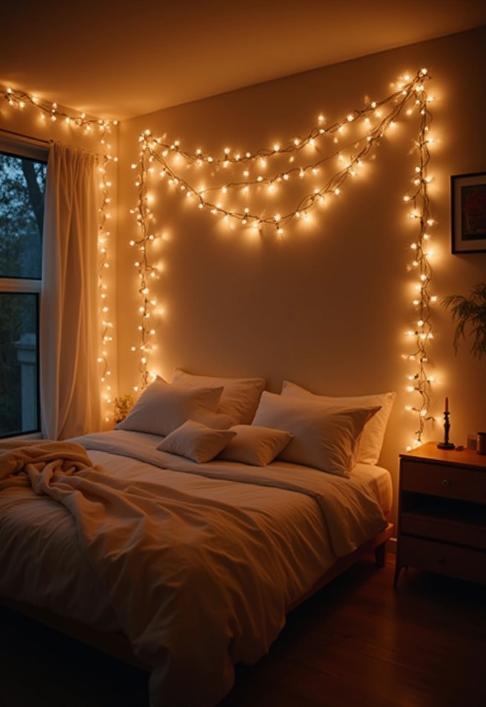 30 Romantic Bedroom Ideas for the Perfect Date Night (Your Partner Will Love #7!) - 8. String Lights