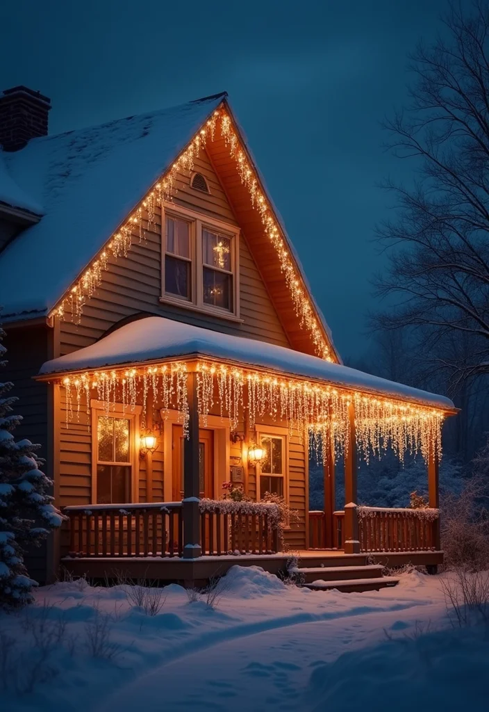 19 Jaw-Dropping Christmas Outdoor Decor Ideas to Transform Your Home! - 1. Sparkling Icicle Lights