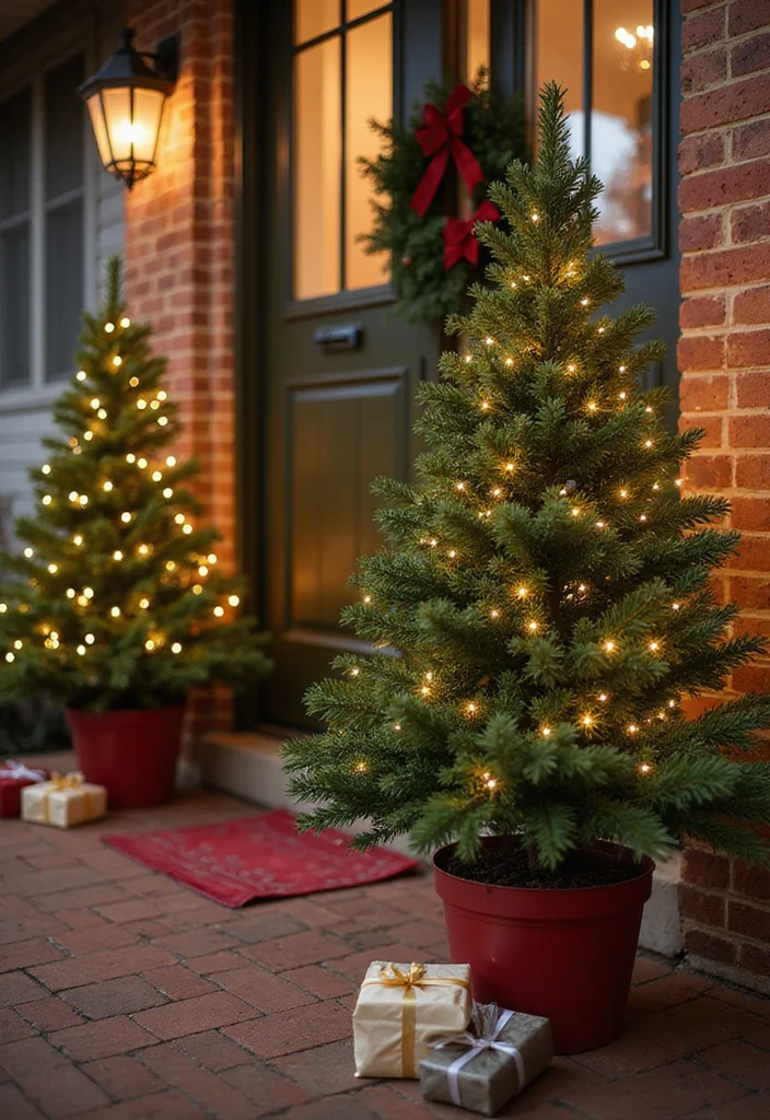19 Jaw-Dropping Christmas Outdoor Decor Ideas to Transform Your Home! - 2. Festive Porch Trees