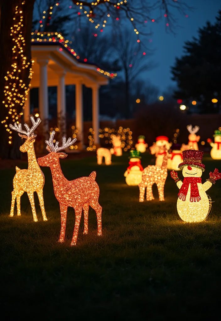 19 Jaw-Dropping Christmas Outdoor Decor Ideas to Transform Your Home! - 4. Light-Up Lawn Ornaments