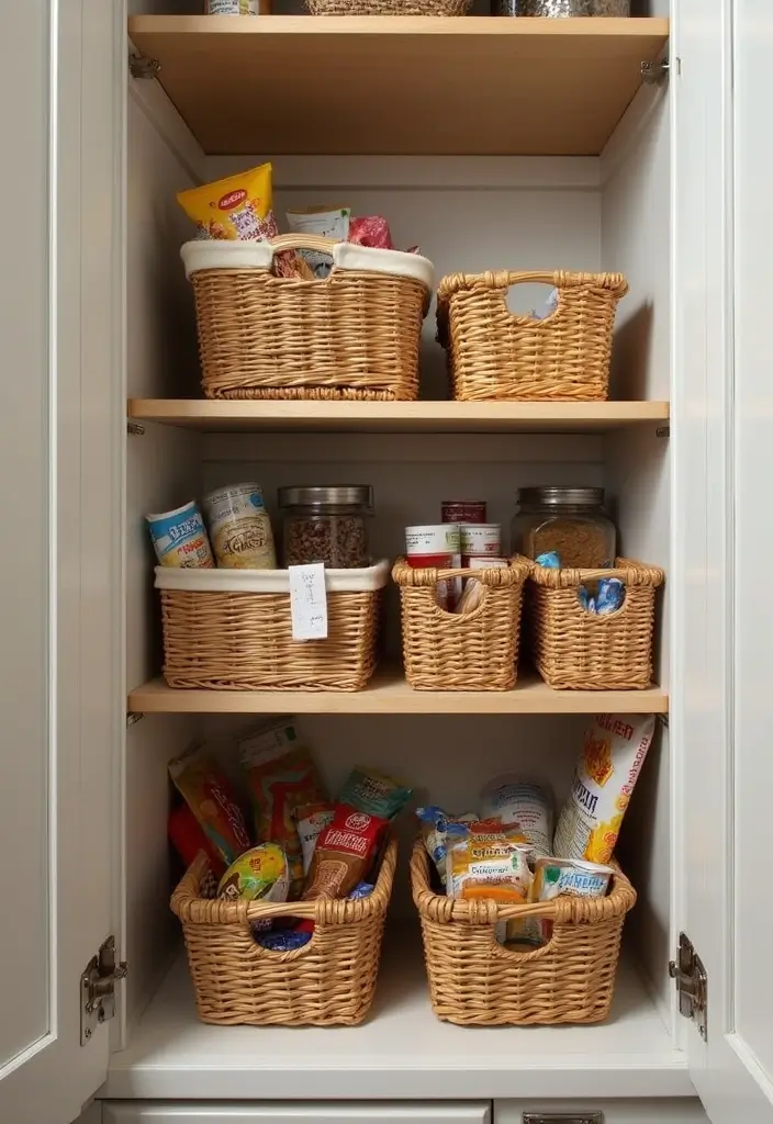 19 Kitchen Cupboard Organization Hacks You'll Wish You Knew Sooner! - 11. Use Baskets for Easy Access